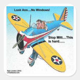 Mitts Windowless Aeroplane Funny Gifts & Tees Square Sticker