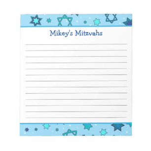 Mitzvah Notepad - Light Blue Star of David 