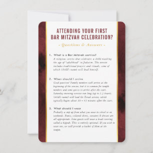 MITZVAH service info questions advice maroon Invitation