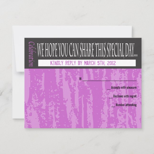MITZVAH WORDS SAYINGS Bar Bat Reply Card (Front)