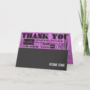 MITZVAH WORDS SAYINGS Bar Bat Thank You Card