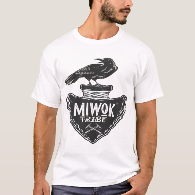 Miwok Tribe - Native American Raven Spirit  T-Shirt (Front)