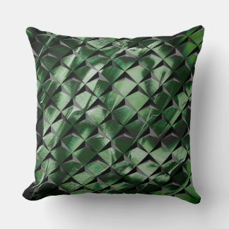 Mix 3D squares with dark green image of background Cushion