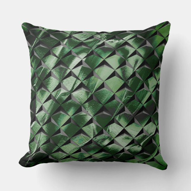 Mix 3D squares with dark green image of background Cushion (Front)