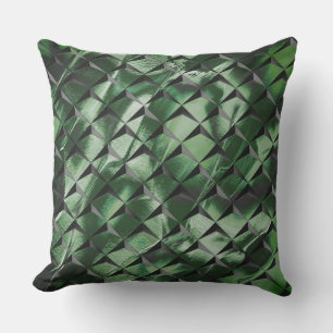 Mix 3D squares with dark green image of background Cushion