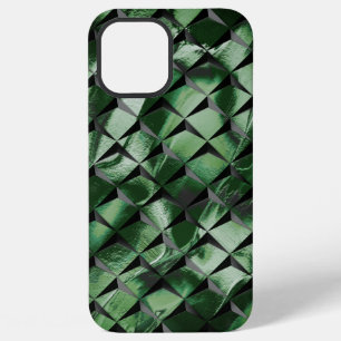 Mix 3D squares with dark green image of background iPhone 12 Pro Max Case