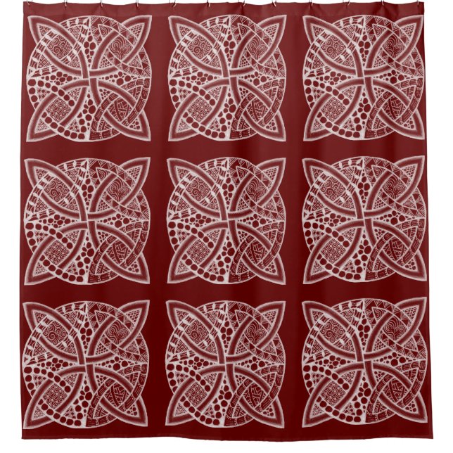 Mix and Match Colour Celtic Knot Shower Curtain (Front)