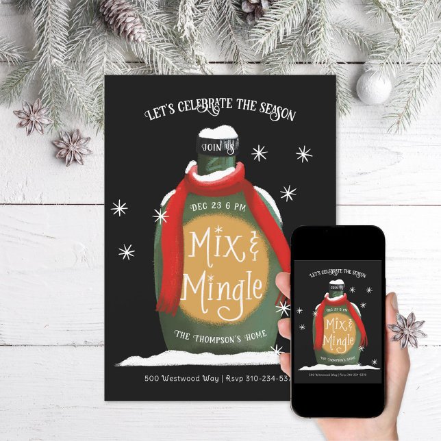 Mix and Mingle Christmas Cocktail Party Invitation (Creator Uploaded)