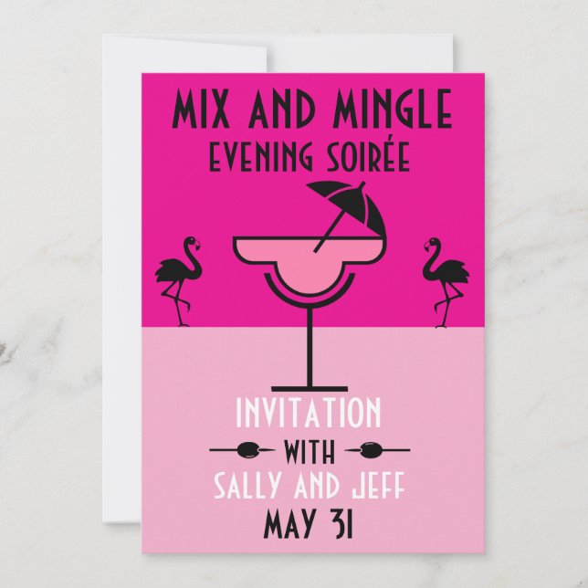 Mix And Mingle Cocktail Party Invitation (Front)