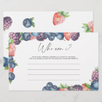 Mix berries - Who am I bridal shower game