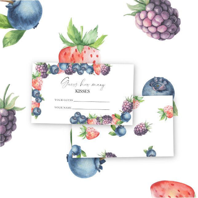Mix berry - guess how many kisses bridal game enclosure card (Creator Uploaded)