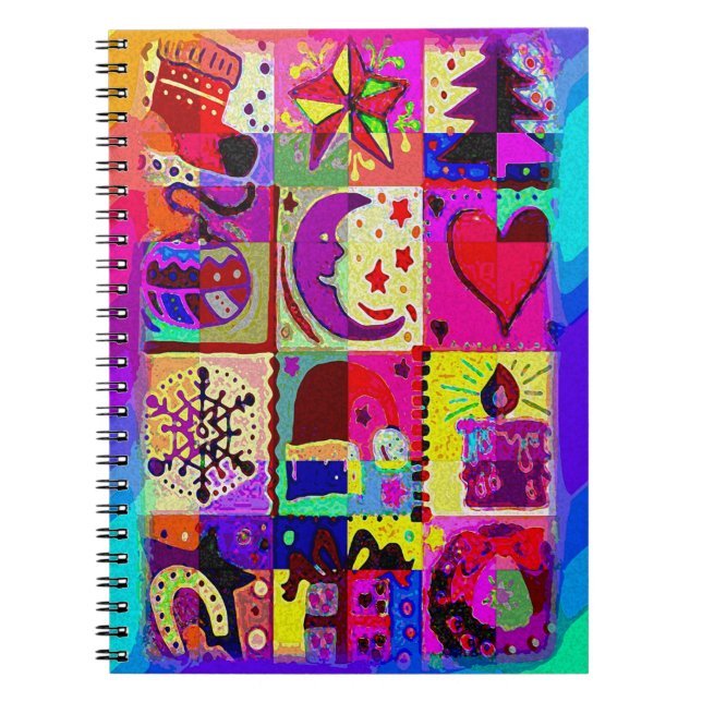 Mix Christmas Decorations Spiral Notebook (Front)