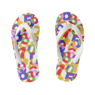 Mix colour numbers kid's jandals