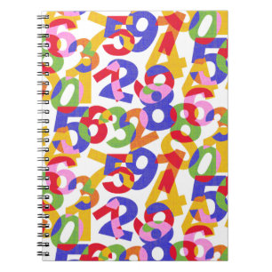 Mix colour numbers notebook