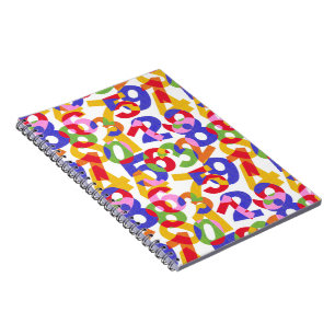Mix colour numbers notebook
