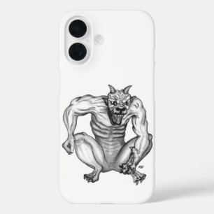 Mix-Creature Troll Golem Devil , Black and White iPhone 16 Case