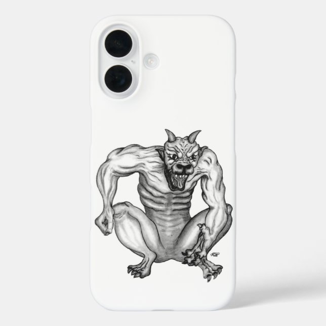 Mix-Creature Troll Golem Devil , Black and White Case-Mate iPhone Case (Back)