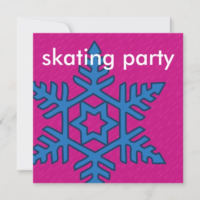Mix & Match Collection Winter Snowflake Ice Skate Invitation (Front)