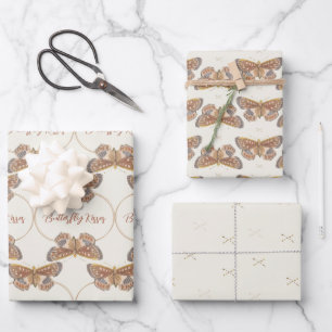 Mix n Match Butterfly Kisses Baby Shower Wrapping Paper Sheet