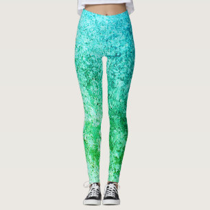 Mix Of Green And Blue Colours Gradient Leggings