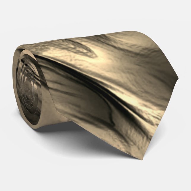 Mix of opaque and chrome beige undulating stain tie (Rolled)