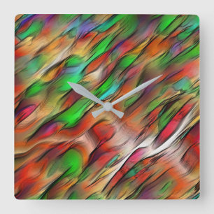 Mix of opaque and chrome coloured spots square wall clock