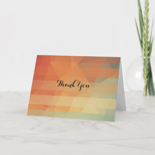 Mix of Orange and Turquoise Stripes and Angles Thank You Card
