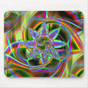 Mix of rainbow to colourful acrylic or neon flower mouse pad