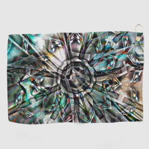 Mix of silhouette & graphic art with trippy pinch  golf towel