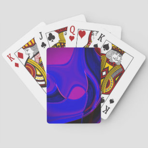 Mix of violet and plain blue with curved dark dip playing cards