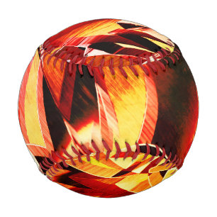 Mix of yellowing with dark red, strong streaked baseball