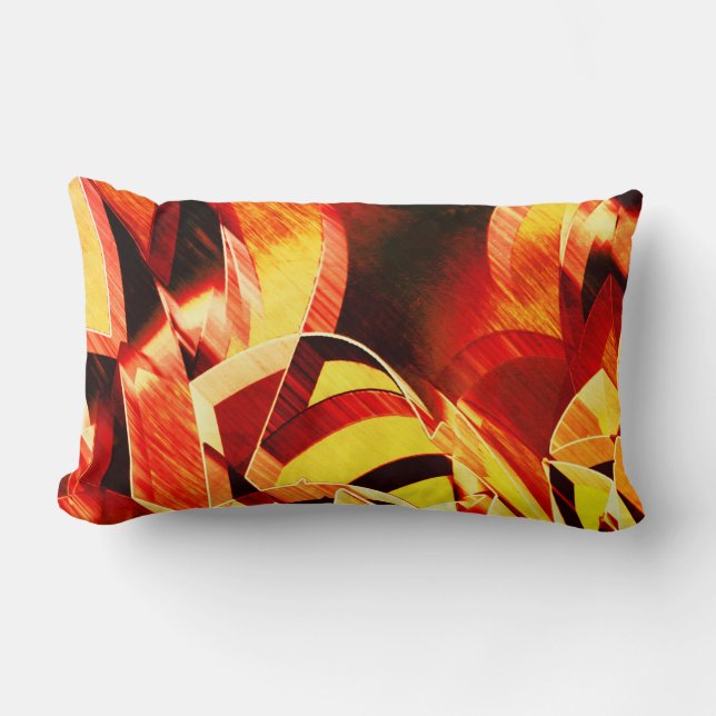 Mix of yellowing with dark red, strong streaked lumbar cushion (Front)