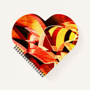 Mix of yellowing with dark red, strong streaked notebook