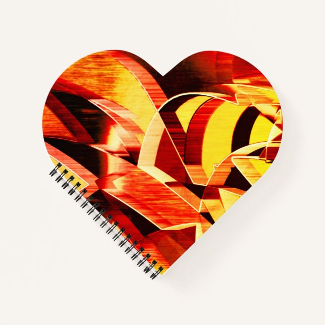 Mix of yellowing with dark red, strong streaked notebook (Front)