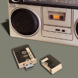 Mix Tape Personalised Black Wood USB Flash Drive<br><div class="desc">Personalise this cool custom USB drive. Put your name on it to make it your very own mix tape or perhaps your favourite swinging sounds or 80's collection or rock anthems. Holds your MP3s and whatnot. It looks like a cassette tape,  but it's a USB flash drive,  how retro.</div>