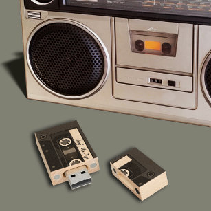Mix Tape Personalised Black Wood USB Flash Drive