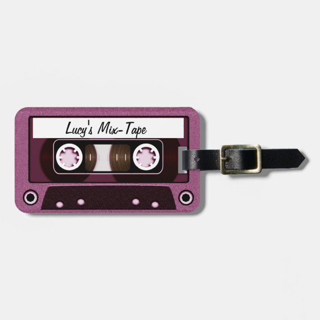 Mix Tape Pink Luggage Tag (Front Horizontal)