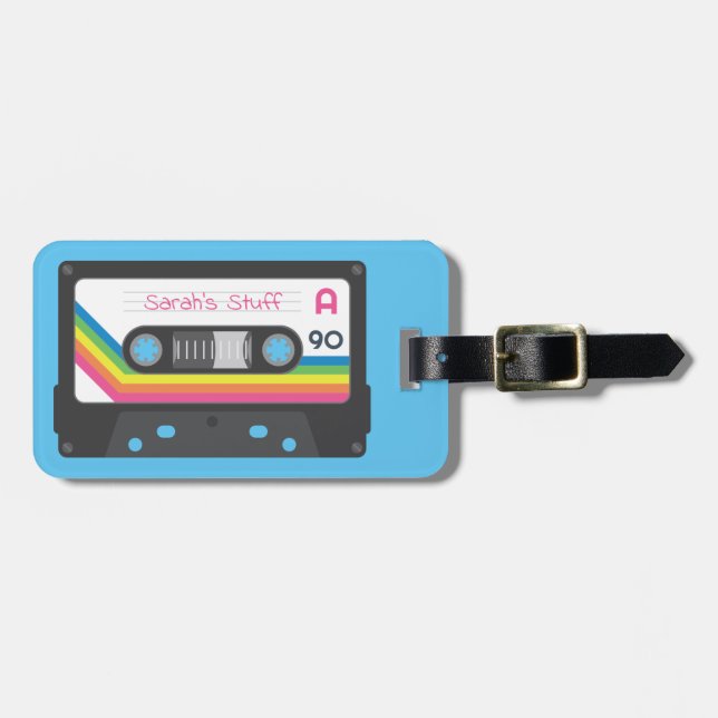 Mix Tape Retro Cassette Luggage Tag (Front Horizontal)