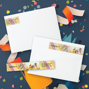 Mix Typography 2027 Simple Modern New Year Photo Wrap Around Label