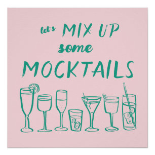 MIX UP MOCKTAILS Custom Bar Kitchen Art Poster