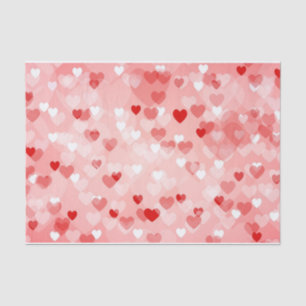 Mixed Abstract Red, White and Pink Hearts Tissue Paper