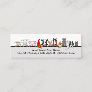 Mixed Animal Farm Owner Mini Business Card