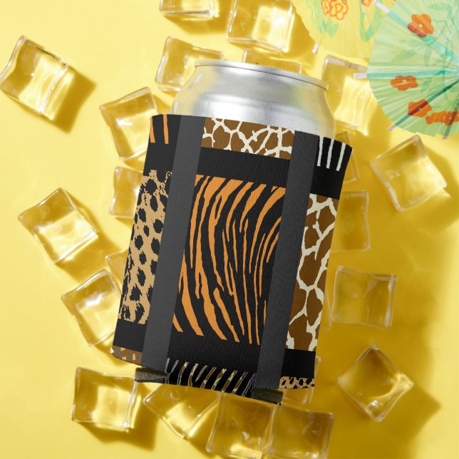 Mixed Animal Print Can Cooler (In Situ Summer)