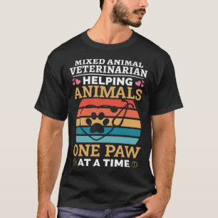 Mixed Animal Veterinarian Helping Animals One Paw T-Shirt