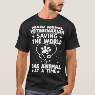 Mixed Animal Veterinarian Saving The World Animal  T-Shirt