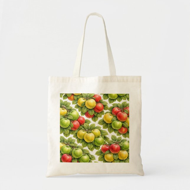 Mixed Apple Pattern Tote Bag (Front)