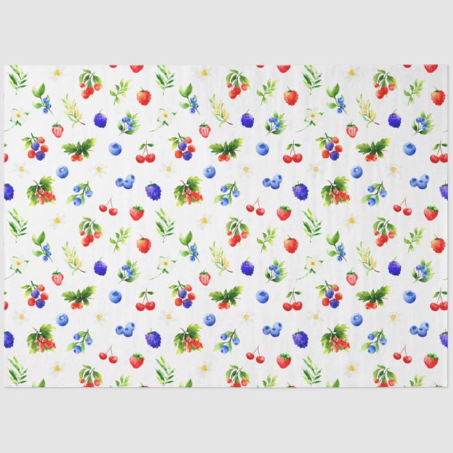 Mixed Berries Pattern Tissue Paper (Front)
