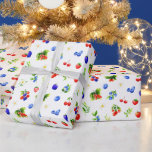 Mixed Berries Pattern Wrapping Paper<br><div class="desc">This fun and whimsical wrapping paper is versatile and can be used for giving gifts or art and craft projects. It is ideal for any occasion such as birthdays,  weddings,  bridal showers,  baby showers,  anniversaries or general gifts. The design features watercolor blueberries,  strawberries,  redberries and foliage.</div>