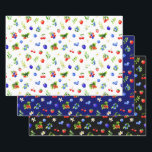 Mixed Berries Pattern Wrapping Paper Sheet<br><div class="desc">These fun and whimsical wrapping paper sheets are versatile and can be used for giving gifts or art and craft projects. They are ideal for any occasion such as birthdays,  weddings,  bridal showers,  baby showers,  anniversaries or general gifts. The design features watercolor blueberries,  strawberries,  redberries and foliage.</div>