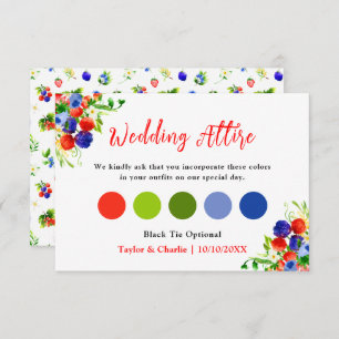 Mixed Berries Wedding Attire Dress Code Enclosure Card
